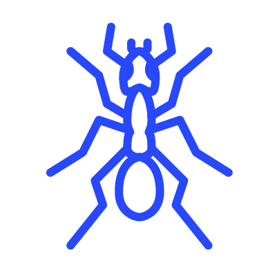 Ants insect pest control blue icon