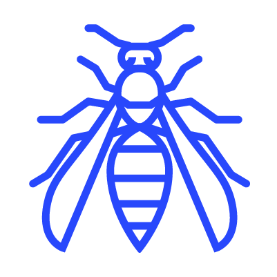Bee, wasp, and hornet pest control blue icon