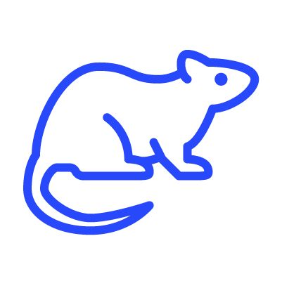 Mice, rat, and rodent pest control blue icon