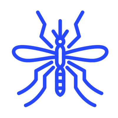 Mosquito pest control blue icon