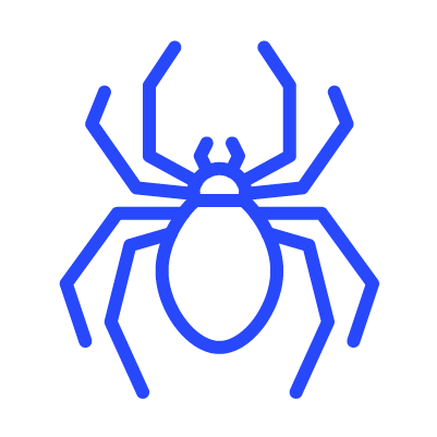 Spider pest control blue icon