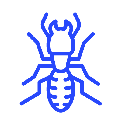 Termite pest control blue icon